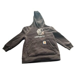 Kids‎ Carhartt Camo Logo Hoodie Brown Size 7 Pullover Sweatshirt